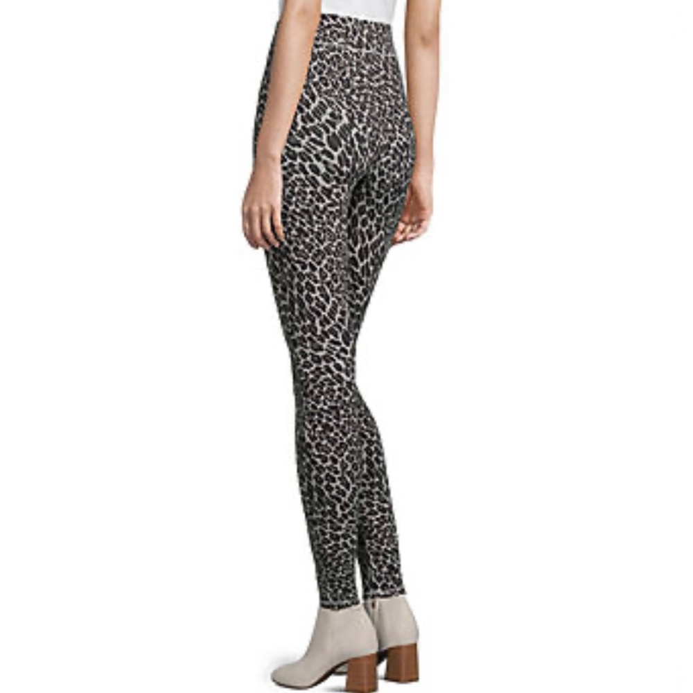 Mixit Women's Black Gray Leopard Mid Rise Full Length Leggings Size L XL - Picture 2 of 8